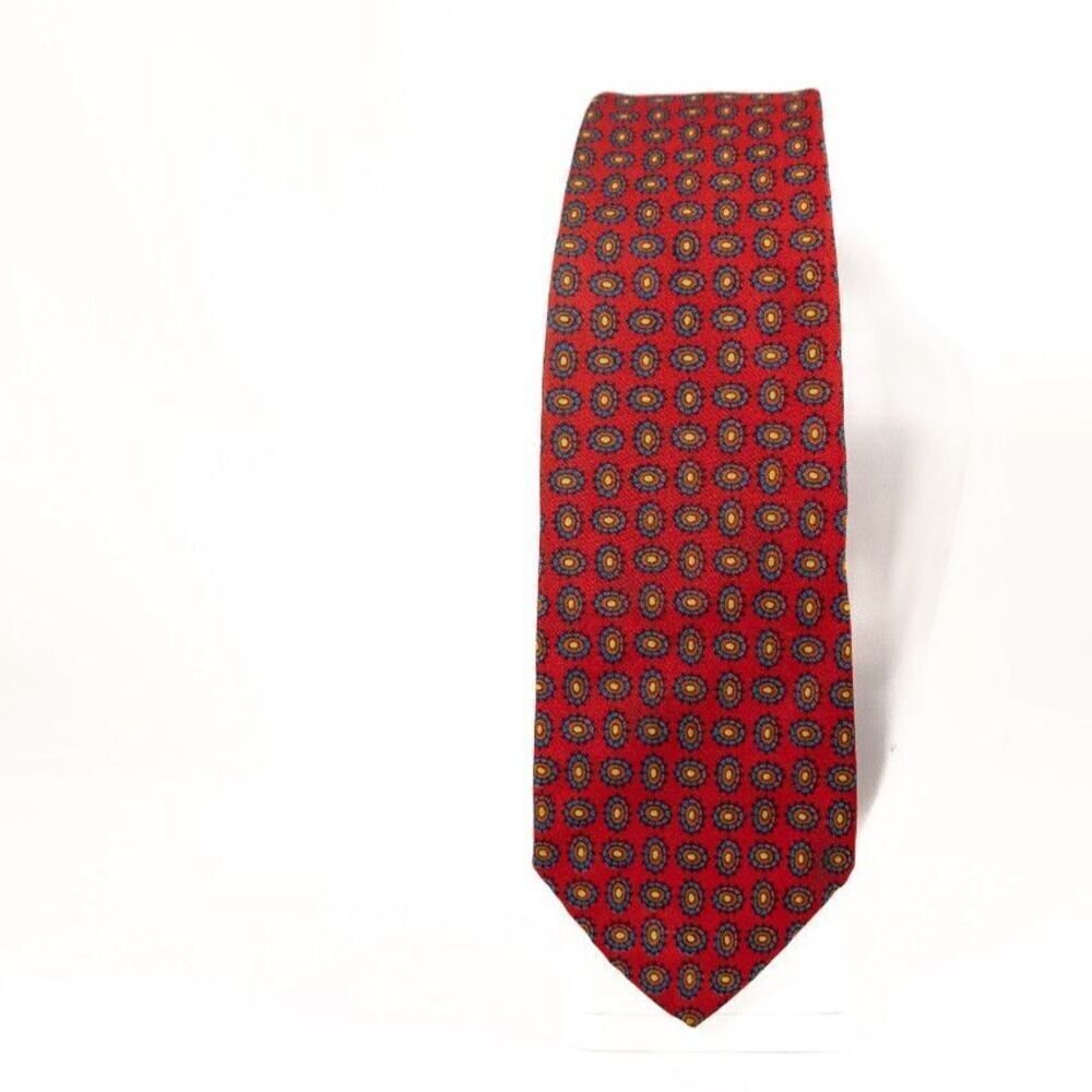 Vintage Brooks brothers silk tie red patterned necktie